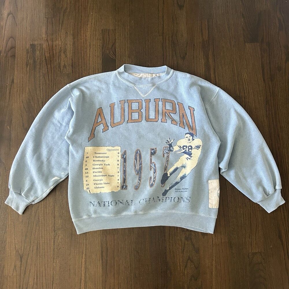 Vintage Auburn University Sweatshirt Adult L  Blue Football National Champions